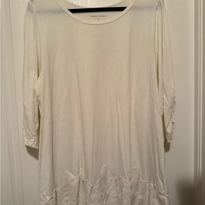 Woman Within Cream 3/4 Sleeve Tunic